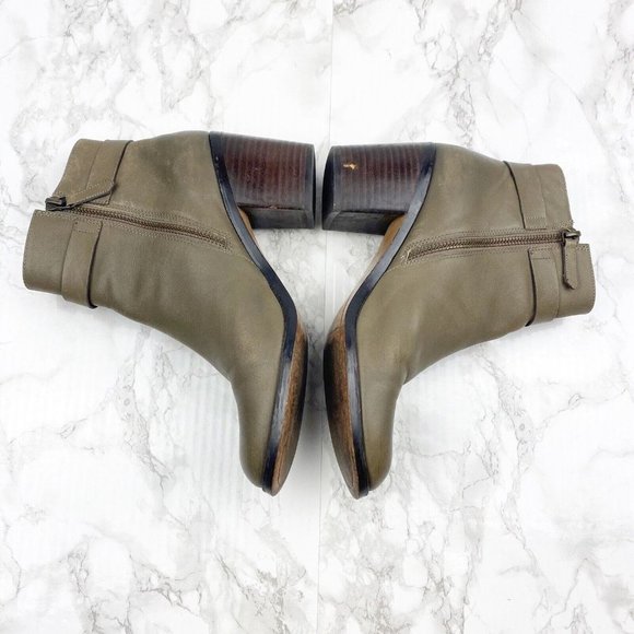 Halogen Glenna Leather Ankle Booties Block Heel Ankle Strap Womens Size 8 - Picture 6 of 11